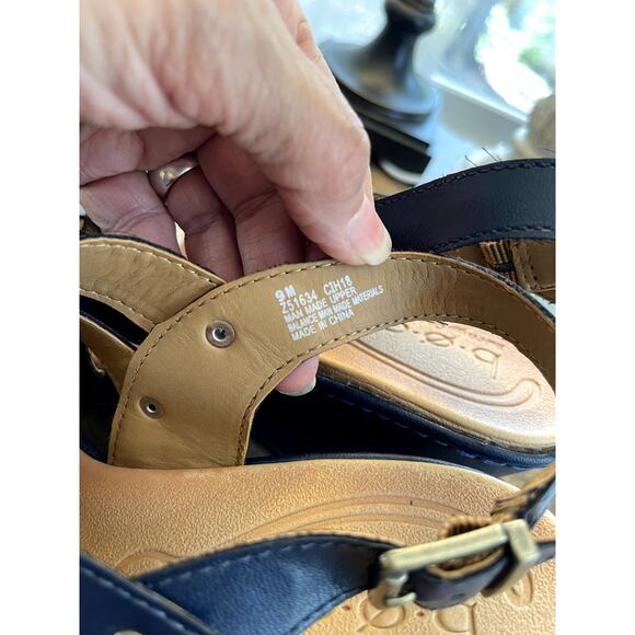 B.O.C Born Concept Navy Leather Wedge Sandals - Size‎ 9M - Picture 2 of 8